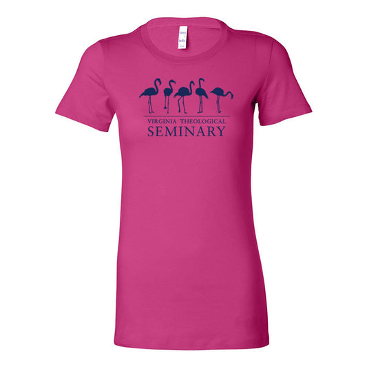 Virginia Theological Society Women's Flamingo Ring Spun Cotton T-Shirt - Berry Color