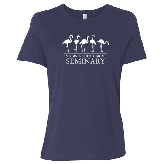 Virginia Theological Society Women's Flamingo Ring Spun Cotton T-Shirt - Navy