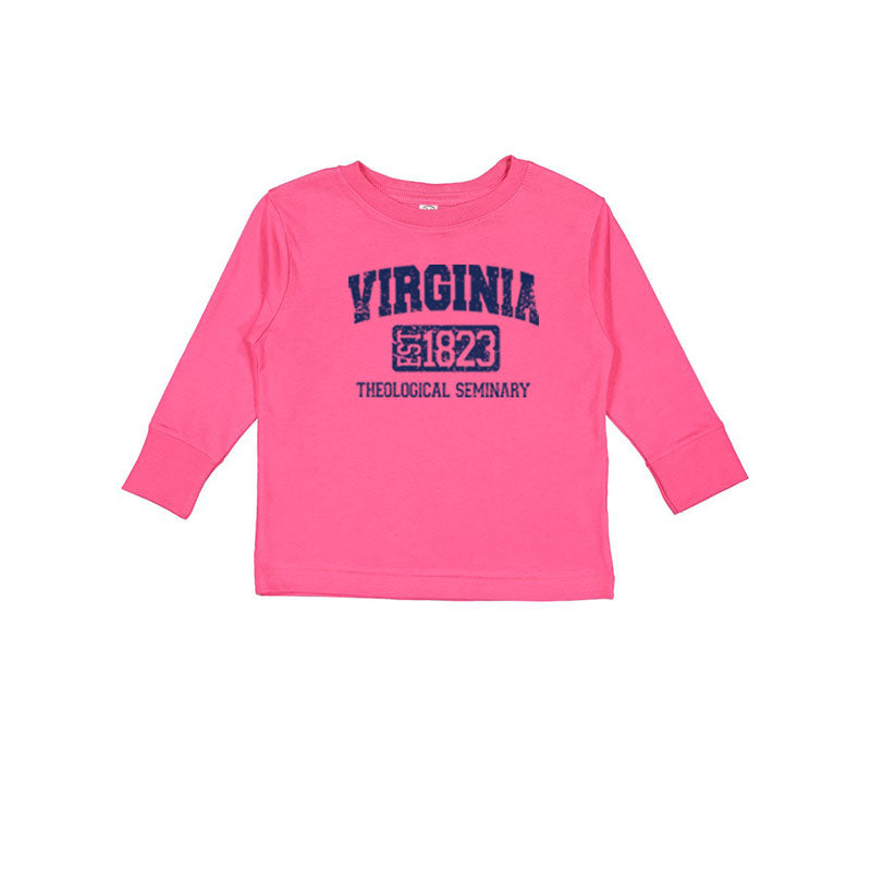 Virginia Theological Seminary Toddler Fine Jersey Long Sleeve T-Shirt - Hot Pink