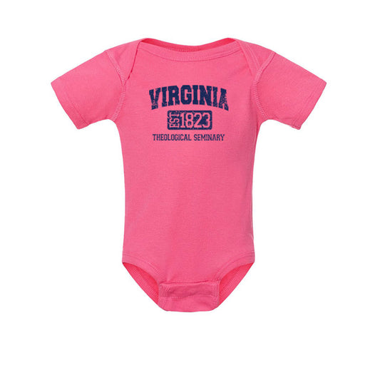 Virginia Theological Society Infant Baby Rib Onesie - Hot Pink